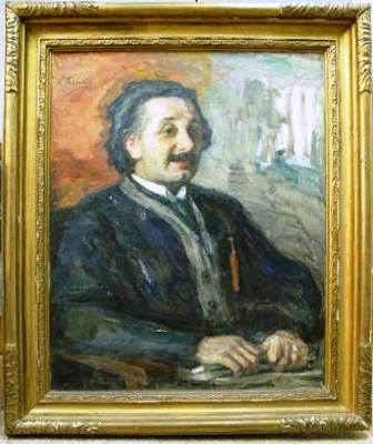 Einstein portrait by Pasternak, 
before restoration